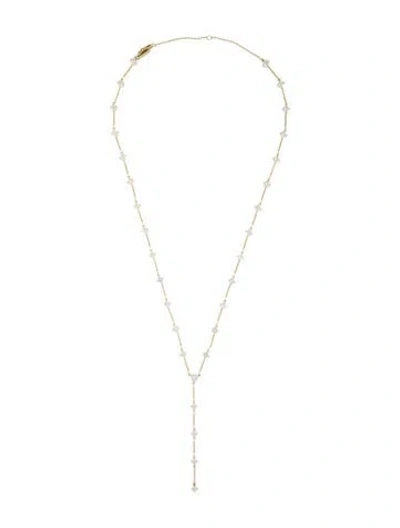 Pre-owned Melinda Maria Crystal Lavish Lariat Necklace, 17" In Clear