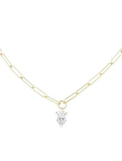Pre-owned Melinda Maria Crystal Samantha Teardrop Necklace, 18" In Multicolor