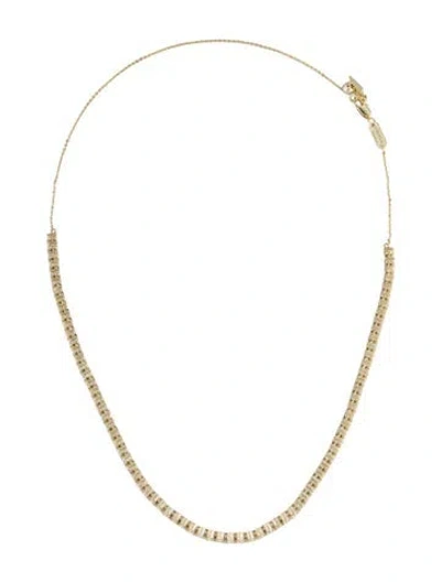 Pre-owned Melinda Maria Cubic Zirconia Not Your Basic Tennis Choker Necklace, 20.25" In Transparent