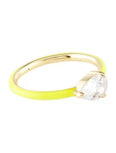 Pre-owned Melinda Maria Enamel & Crystal Band Ring