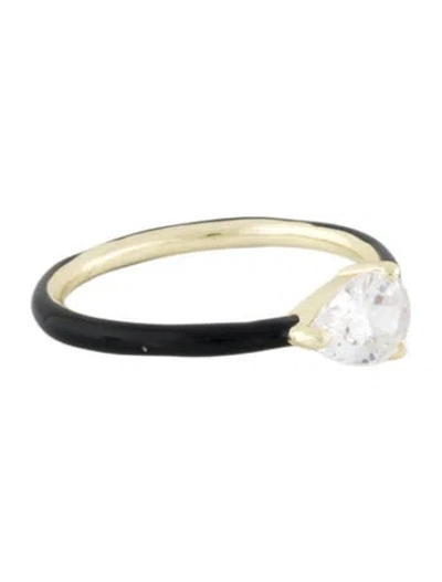 Pre-owned Melinda Maria Enamel & Crystal Band Ring In Multi