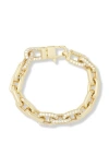 Melinda Maria Frankie Pavé Cubic Zirconia Link Bracelet In Gold