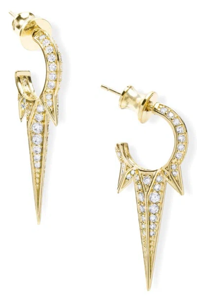 Melinda Maria Gabriella Pavé Triple Spike Hoop Earrings In Gold