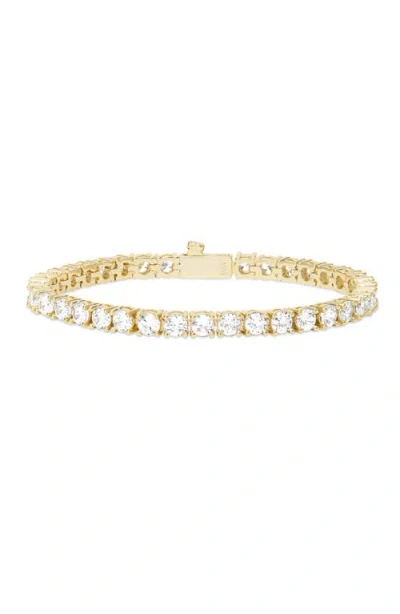 Melinda Maria Grand Heiress Cubic Zirconia Tennis Bracelet In Goldhite