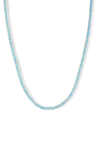 Melinda Maria Grand Heiress Imitation Opal Necklace In Blue