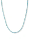 Melinda Maria Grand Heiress Lab Created Opal Tennis Necklace In Goldlue Opal