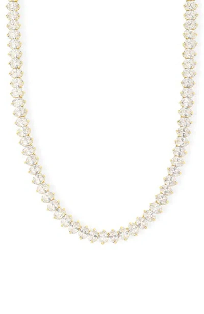 Melinda Maria Hello Gorgeous Tennis Necklace In Gold