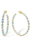 Melinda Maria Isla Imitation Opal Hoop Earrings In Blue Opal/ Gold