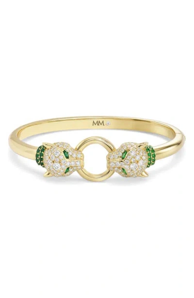 Melinda Maria Jaguar Cubic Zirconia Cuff Bracelet In Gold