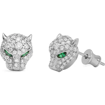 Melinda Maria Jaguar Pavé Stud Earrings In Yellow
