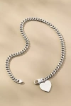 Melinda Maria Julian Xl Heart Cuban Chain Necklace In Silver