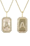 Melinda Maria Love Letters Double Sided Mother-of-pearl Initial Pendant Necklace In White Cubic Zirconia/ Gold - A