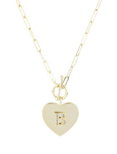 Pre-owned Melinda Maria Love Letters Heart Necklace, 22" In Multi