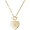 Melinda Maria Love Letters Initial Heart Medallion Necklace In Gold