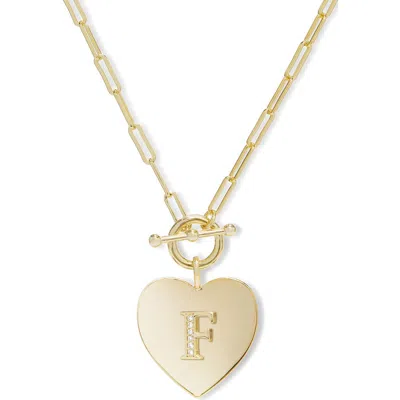 Melinda Maria Love Letters Initial Heart Medallion Necklace In Gold