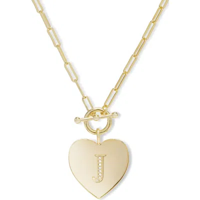 Melinda Maria Love Letters Initial Heart Medallion Necklace In Gold