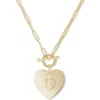 Melinda Maria Love Letters Initial Heart Medallion Necklace In Gold
