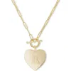 Melinda Maria Love Letters Initial Heart Medallion Necklace In Gold
