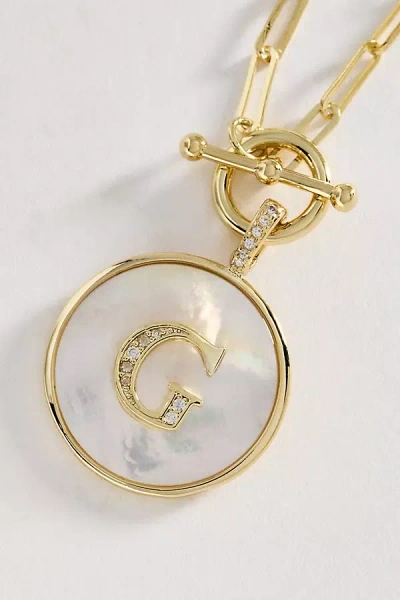 Melinda Maria Love Letters Initial Medallion Necklace In Gold