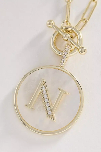 Melinda Maria Love Letters Initial Medallion Necklace In Gold