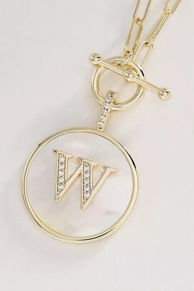 Melinda Maria Love Letters Initial Medallion Necklace In Gold