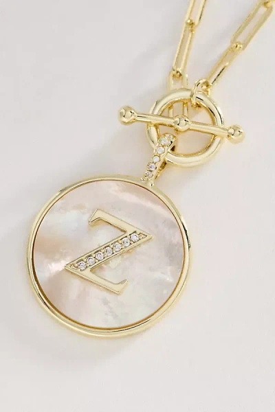 Melinda Maria Love Letters Initial Medallion Necklace In Gold