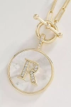 Melinda Maria Love Letters Medallion Monogram Necklace In Gold