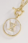 Melinda Maria Love Letters Medallion Monogram Necklace In Gold