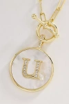 Melinda Maria Love Letters Medallion Monogram Necklace In Gold