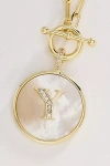 Melinda Maria Love Letters Medallion Monogram Necklace In Gold