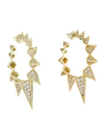 Pre-owned Melinda Maria Mama Gabriella Pavé Spiked Hoops In Multi