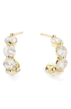 Melinda Maria Mama She's An Icon Huggie Hoop Earrings In Goldhite