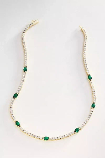 Melinda Maria Maven 16" Tennis Necklace In Metallic