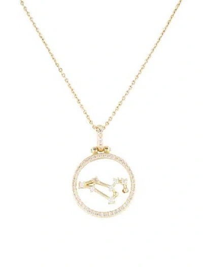Pre-owned Melinda Maria Mother Of Pearl & Crystal Zodiac Constellation Necklace, 21" In Multicolor