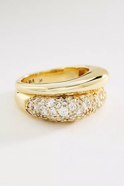 Melinda Maria Norah Loves A Pavé Double Ring In Gold