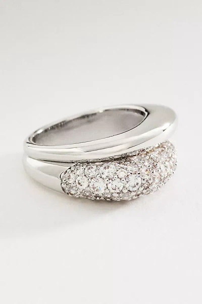 Melinda Maria Norah Loves A Pavé Double Ring In Silver
