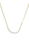 Melinda Maria Not Your Basic Graduated Cubic Zirconia Necklace In Goldhite