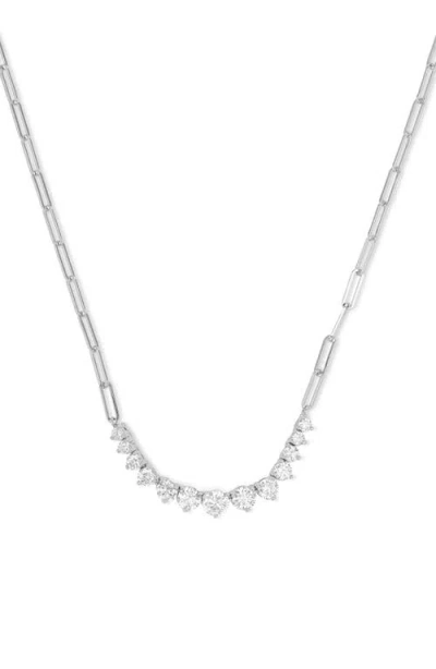 Melinda Maria Not Your Basic Graduated Cubic Zirconia Necklace In Silver