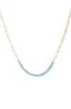 Melinda Maria Not Your Basic Lab-created Opal Necklace In Goldlue Opal