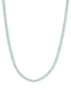 Melinda Maria Not Your Basic Lab-created Opal Tennis Necklace In Goldlue Opal