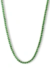 Melinda Maria Not Your Basic Tennis Necklace In Emerald/ Gold