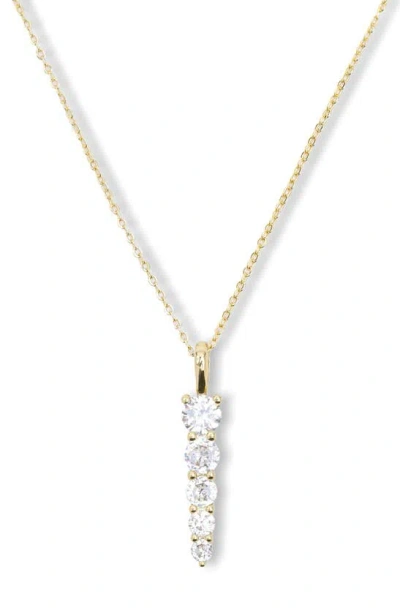Melinda Maria Oh She Fancy 5-drop Pendant Necklace In White Cubic Zirconia/ Gold