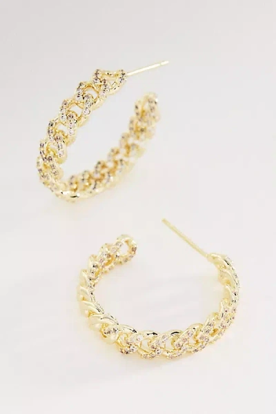 Melinda Maria Pavé Julian Chain Hoops In Gold