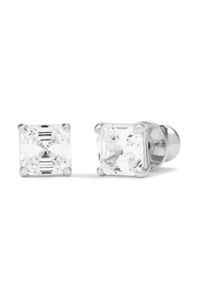 Melinda Maria Queen Cubic Zirconia Stud Earrings In Silver-white