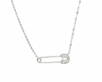 Melinda Maria Safety Pin Necklace In Silver