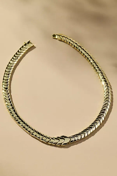 Melinda Maria Serpent Herringbone Collar Necklace In Gold