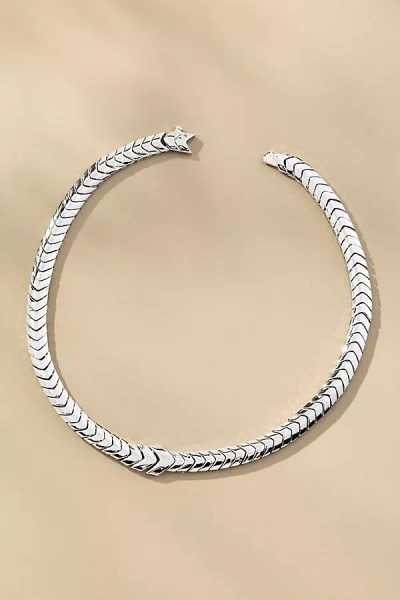 Melinda Maria Serpent Herringbone Collar Necklace In Metallic