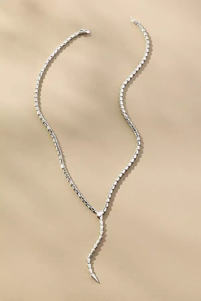 Melinda Maria Serpent Lariat Necklace In Metallic
