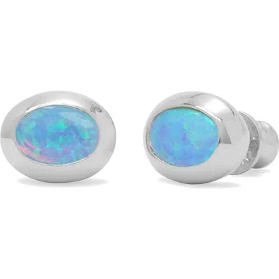 Melinda Maria She's A Boss 8mm Simulated Opal Stud Earrings In Green