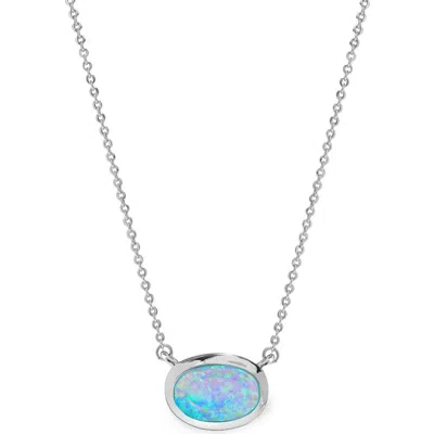 Melinda Maria She's A Boss Lab Created Opal Pendant Necklace In Metallic